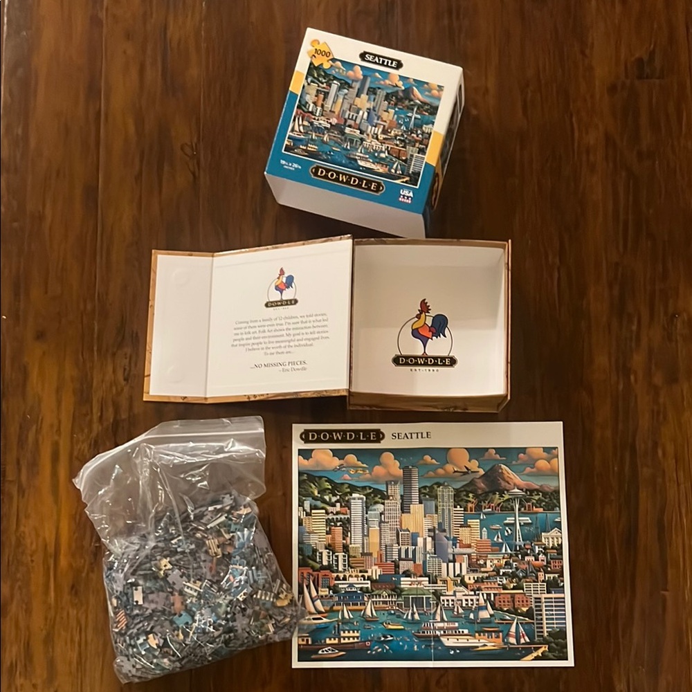 Dowdle Seattle 1000 Piece Jigsaw Puzzle with Collectors Box & Poster - Picture 7 of 10